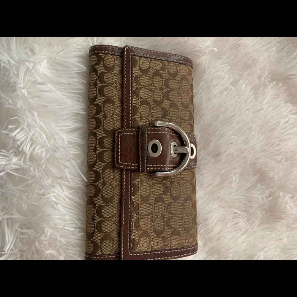Coach  leather and canvas wallet